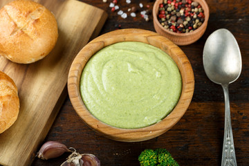 cream soup vegetable on the table