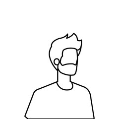 young and casual man with beard character