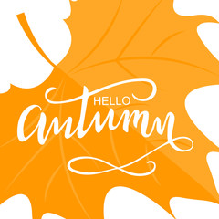 Brush lettering composition of Hello autumn