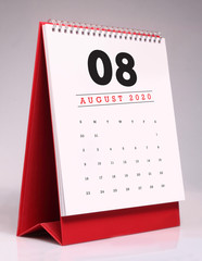 Simple desk calendar 2020 - August