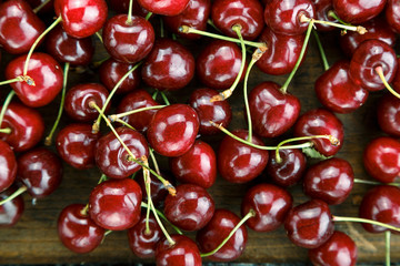 sweet cherries as background