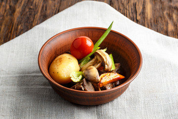 stew with vegetables in a plate