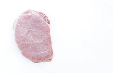 raw pork meat on white background 