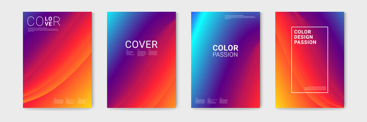Cover design with abstract background color pattern and waves of color flow with motion of curved lines. EPS 10.