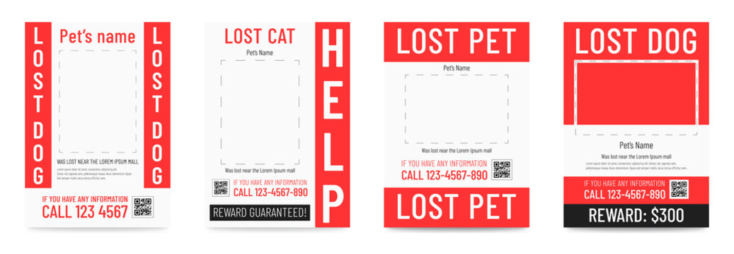 Lost Cat Pr Dog Poster, Missing Pet Banner Template