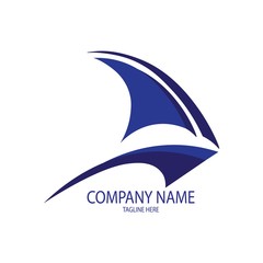 blue ship logo vector