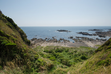 Fototapeta na wymiar 城ヶ島 緑と海の絶景