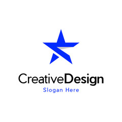 blue Star Logo Vector, Star Logo With Symbol Sign Icon