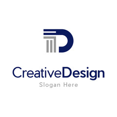 Fototapeta premium Creative illustration modern initial D law firm logo symbol template, Law firm logo, D letter logo vector illustration design