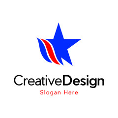 blue Star Logo Vector, Star Logo With Symbol Sign Icon	