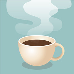 Cup of Fresh Coffee Card Vector Illustration