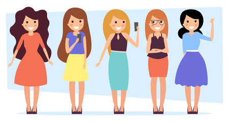 Women different character vector design, flat woman design