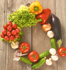Vegetables . Fresh Bio Vegetable in a Basket. Over Nature Backg