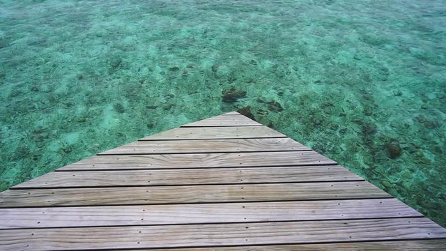 Wooden deck at Maldives pricate resort