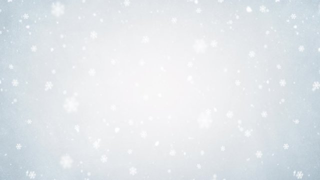 abstract falling snow flakes in front of clear background - 3D rendering