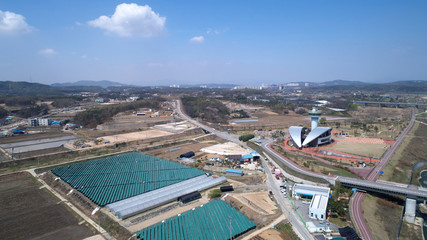 Landscape of Rural Village in Yeoju-si, Korea.