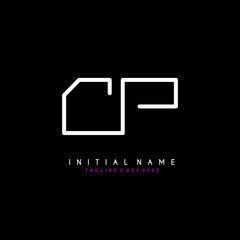 Initial C P CP minimalist modern logo identity vector