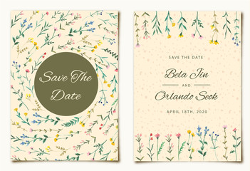 wedding invitation wild floral watercolor style