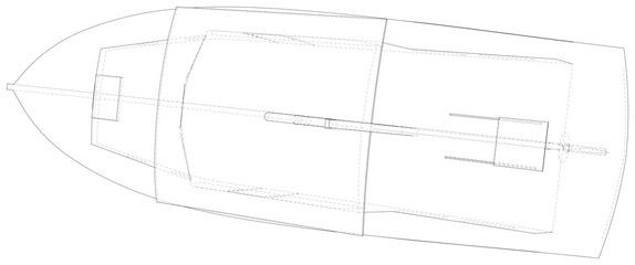 Boat line. EPS10 format. Wire-frame Vector created of 3d.