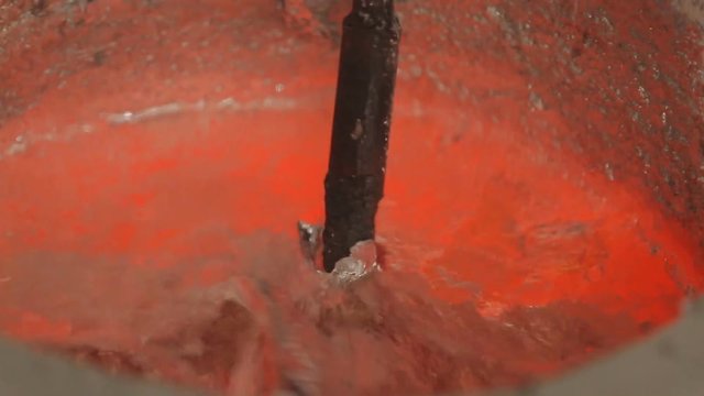 Aluminum Molten Metal In The Pot