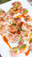 Grilled shrimp on plate
