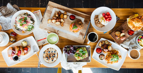 Breakfast food on table