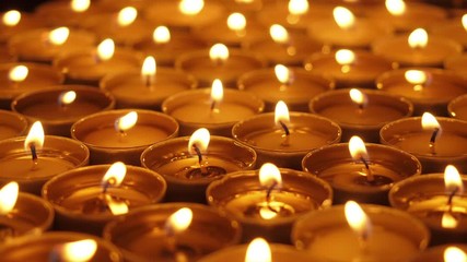 Small candles. Lots of candles with shallow depth.