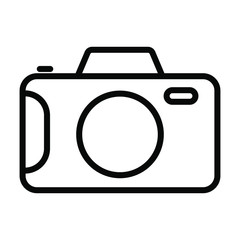 Photo camera vector icon, line icon