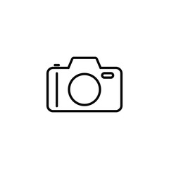 Photo camera vector icon, line icon