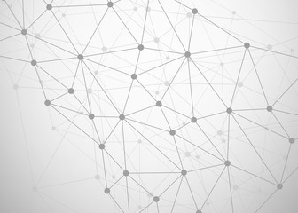 Abstract technology background with connecting dots and lines. Data and technology concept. Internet network connection 