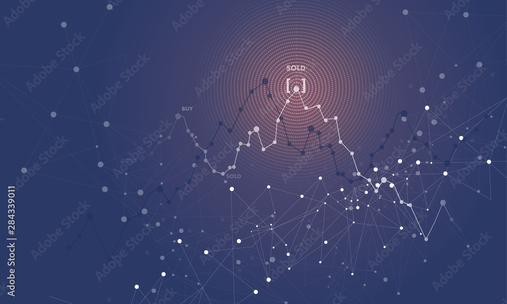 Poster touch the future hand and arrows analytics. innovations robot systems hand and intellectual systems.