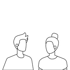 young lovers couple avatars characters