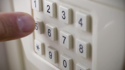 Safe in the hotel closet. Close-up shot.