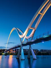 Foto op Plexiglas Sunset at Infinity Bridge on the River Tees. Stockton-on-Tees. © mountaintreks