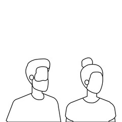 young lovers couple avatars characters