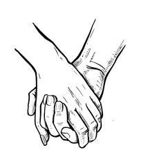 Obraz premium young loving couple holding hands