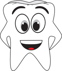 cartoon emoticon in a form tooth