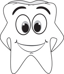 cartoon emoticon in a form tooth
