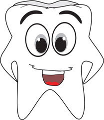 cartoon emoticon in a form tooth