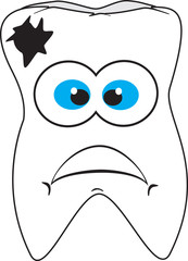 cartoon emoticon in a form tooth