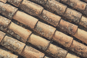 Mediterranean cityscape - view of the tiled roofs of the Old Town of Dubrovnik, on the Adriatic coast of Croatia