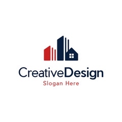 Fototapeta premium Architect Construction Solutions Vector Logo Template. Architect Construction Idea, Buildings abstract logo design template. City skyline logo layout. Home icon idea. House silhouette. Construction.