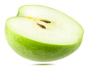 Green apple isolated on white background with clipping path