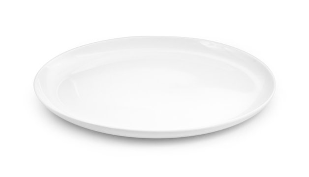 white plate isolated on white background.