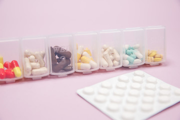 Fototapeta na wymiar Background of blisters of pharmaceutical pills