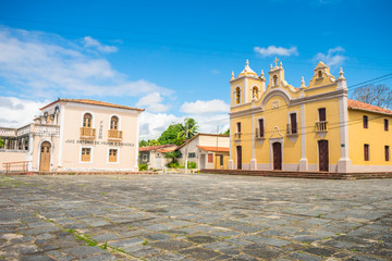Itapissuma, Brazil - Circa July 2019: A view of the historic center of Itapissuma with the Forum...