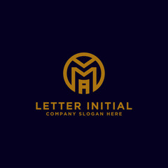Obraz premium inspiracja projektowaniem logo, dla firm od pierwszych liter logo MA logo. -Wektory