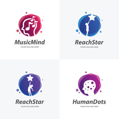 Set of Human Logo Design Templates
