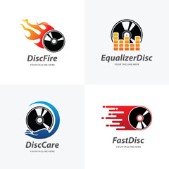 Set of Disc Logo Design Templates