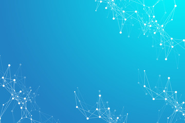 Big Genomic Data Visualization. DNA helix, DNA strand, DNA Test. Molecule or atom, neurons. Abstract structure for Science or medical background, banner